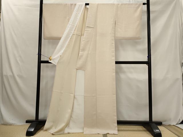 平和屋着物▽色無地　単衣　花地紋　洗柿色　高島屋扱い　洗える着物　AABJ8729st