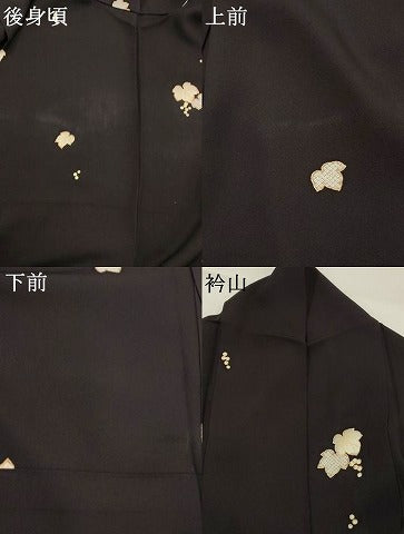 平和屋着物▽上質な小紋　単衣　蔦の葉文　金彩　正絹　逸品　AABJ8730st
