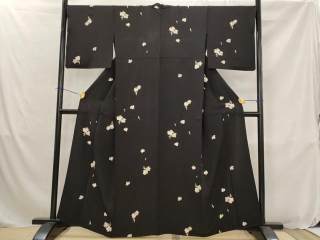 平和屋着物▽上質な小紋　単衣　蔦の葉文　金彩　正絹　逸品　AABJ8730st