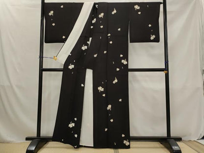 平和屋着物▽上質な小紋　単衣　蔦の葉文　金彩　正絹　逸品　AABJ8730st