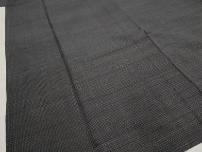 平和屋着物▽男性　結城紬　単衣　変わり格子　正絹　逸品　AABJ8737st