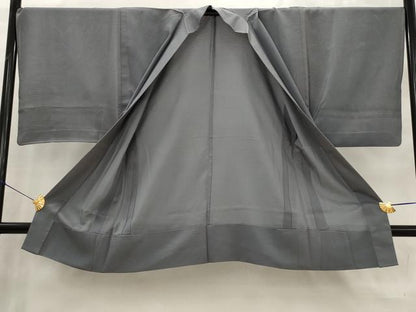 平和屋着物▽男性　羽織　スリーシーズン　春夏秋　塵除け　薄鼠色　高島屋扱い　正絹　逸品　AABJ8740st