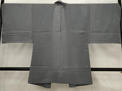 平和屋着物▽男性　羽織　スリーシーズン　春夏秋　塵除け　薄鼠色　高島屋扱い　正絹　逸品　AABJ8740st