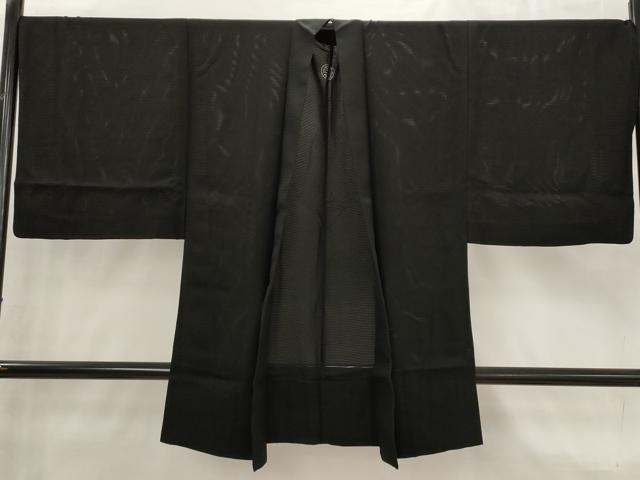 平和屋着物▽男性　黒紋付　羽織　スリーシーズン　春夏秋　塵除け　正絹　逸品　AABJ8744st