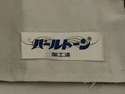 平和屋着物▽伝統工芸士　廣瀬雄望　江戸小紋　単衣　万筋　白茶色×黒茶色　正絹　逸品　AABJ8748st