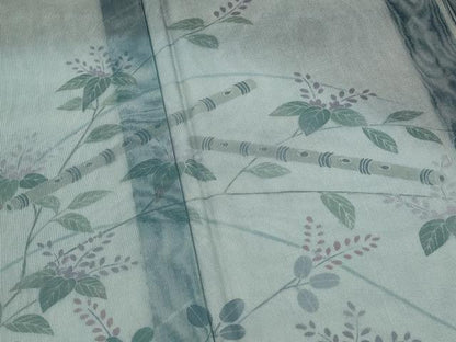 平和屋着物▽訪問着　無双　紗袷　紗×紗　手描き　草花文　暈し染め　正絹　逸品　AABJ8751st