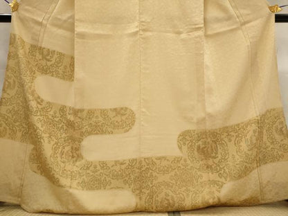平和屋着物▽訪問着　単衣　エ霞鳳凰花文　正絹　逸品　AABJ8753st