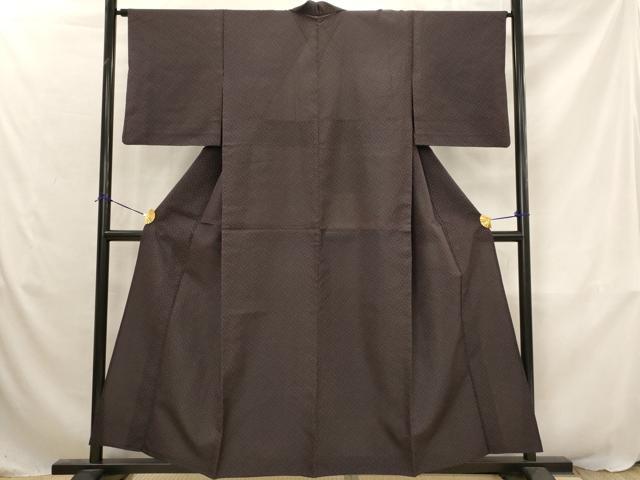 平和屋着物▽上質な小紋　単衣　霞文　正絹　逸品　AABJ8757st