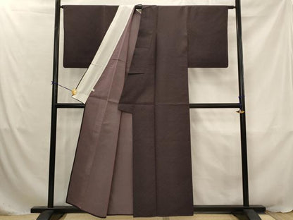 平和屋着物▽上質な小紋　単衣　霞文　正絹　逸品　AABJ8757st
