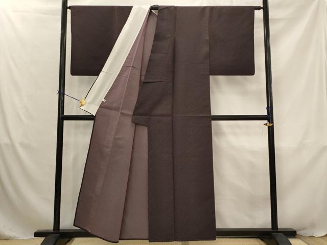 平和屋着物▽上質な小紋　単衣　霞文　正絹　逸品　AABJ8757st
