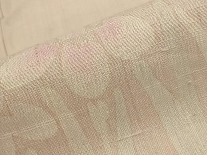 平和屋着物▽訪問着　単衣　生紬地　草花文　正絹　逸品　AABJ8758st