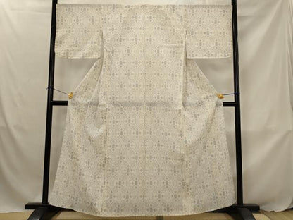平和屋着物▽上質な小紋　単衣　十字文様　AABJ8762st