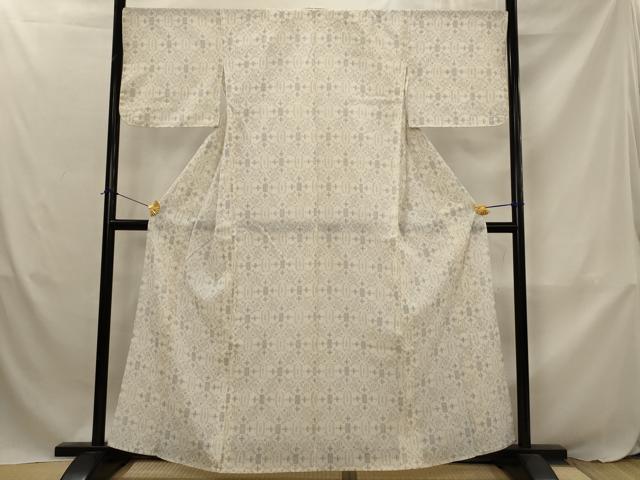 平和屋着物▽上質な小紋　単衣　十字文様　AABJ8762st