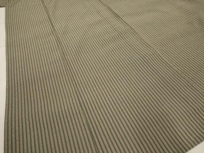 平和屋着物▽本塩沢　単衣　縞　証紙付き　正絹　逸品　AABJ8766st