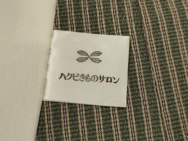 平和屋着物▽本塩沢　単衣　縞　証紙付き　正絹　逸品　AABJ8766st