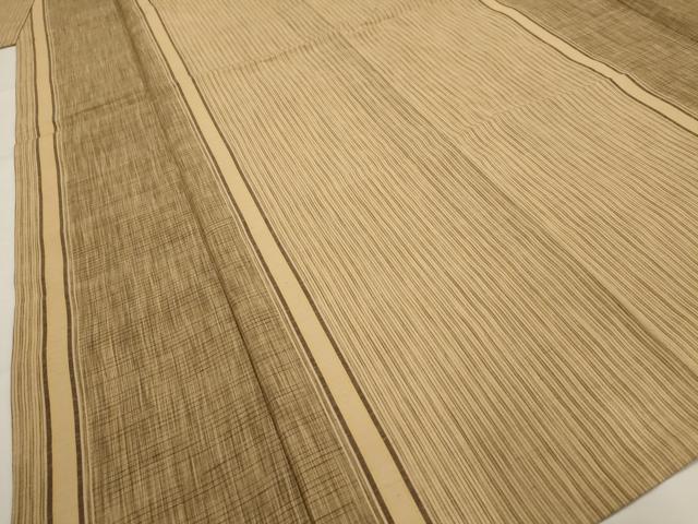 平和屋着物▽上質な紬　単衣　間道　正絹　逸品　AABJ8767st