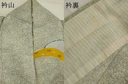 平和屋着物▽訪問着　単衣　型染め　風景文　金彩　大丸扱い　正絹　逸品　AABJ8769st