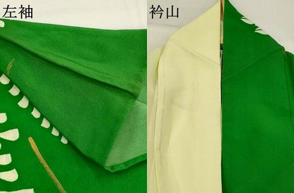 平和屋着物▽訪問着　単衣　藤花房　洗える着物　AABJ8770st