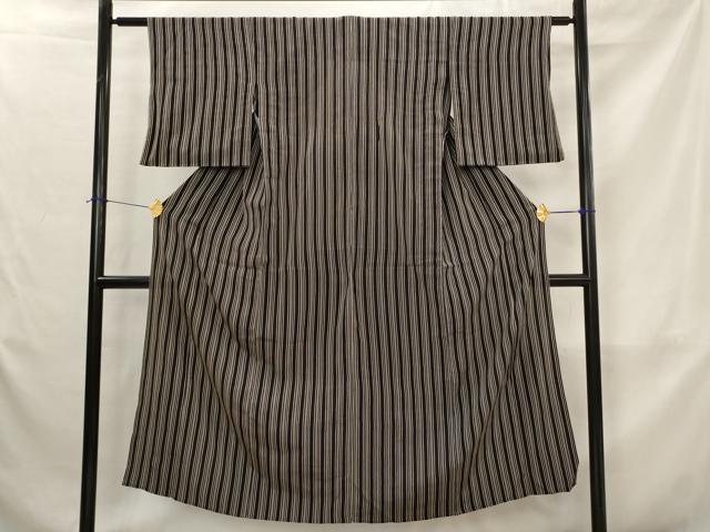 平和屋着物▽お召　単衣　間道　正絹　逸品　AABJ8771st