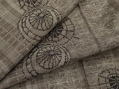 平和屋着物▽本場大島紬　単衣　9マルキ　番傘　正絹　逸品　AABJ8772st