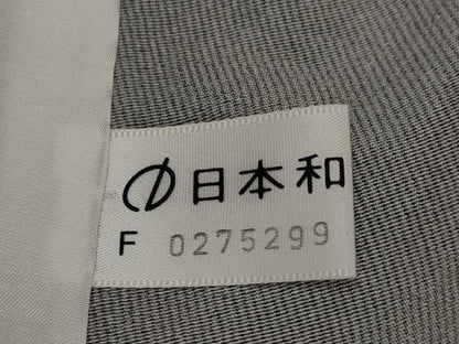 平和屋着物▽江戸小紋　単衣　万筋　藍鉄色×蕎麦切色　正絹　逸品　AABJ8774st