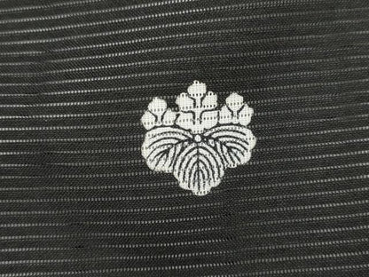 平和屋着物＊夏物　黒留袖　絽　扇面飛鶴花文　暈し染め　金彩　洗える着物　AABJ8780st