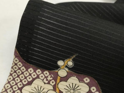 平和屋着物＊夏物　黒留袖　絽　駒刺繍　松竹梅御所車文　正絹　逸品　AABJ8781st