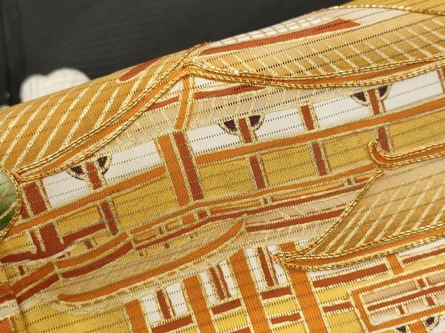 平和屋着物＊夏物　黒留袖　絽　駒刺繍　風景枝松文　金彩　正絹　逸品　AABJ8782st