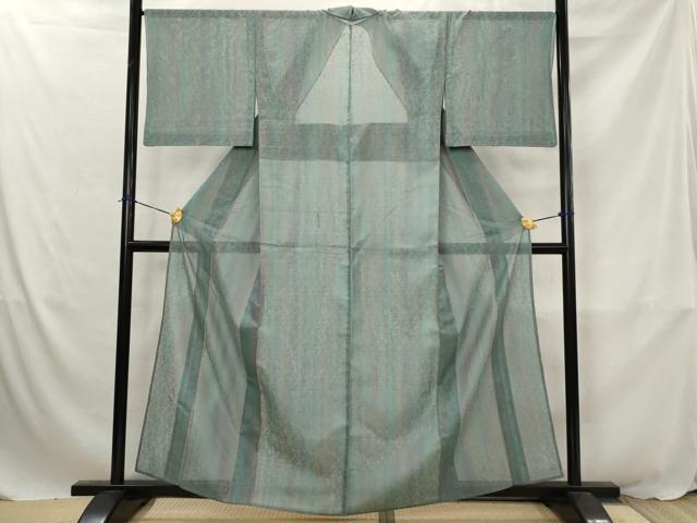 平和屋着物＊夏物　小紋　紗　更紗花文　正絹　逸品　AABJ8784st