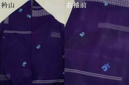 平和屋着物＊夏物　小紋　絽　横段舞花文　洗える着物　AABJ8785st