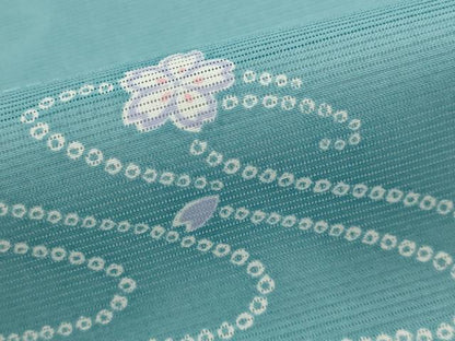 平和屋着物＊夏物　小紋　絽　流水舞桜文　洗える着物　AABJ8787st