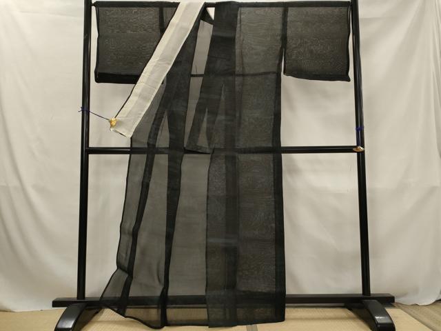 平和屋着物＊夏物　本場大島紬　夏大島　風景文　正絹　逸品　AABJ8789st