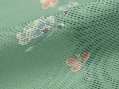 平和屋着物＊夏物　小紋　絽　舞花文　洗える着物　AABJ8790st