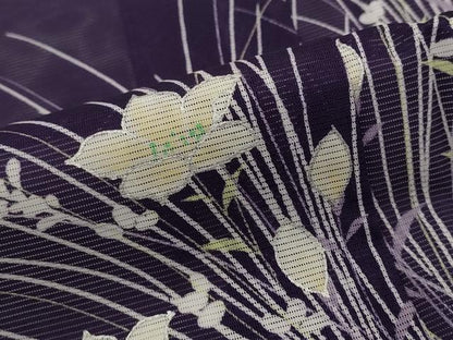 平和屋着物＊夏物　訪問着　絽　草花文　銀彩　洗える着物　AABJ8795st