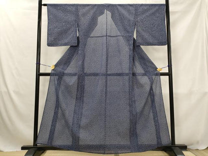 平和屋着物＊夏物　小紋　絽　大小あられ　洗える着物　AABJ8797st