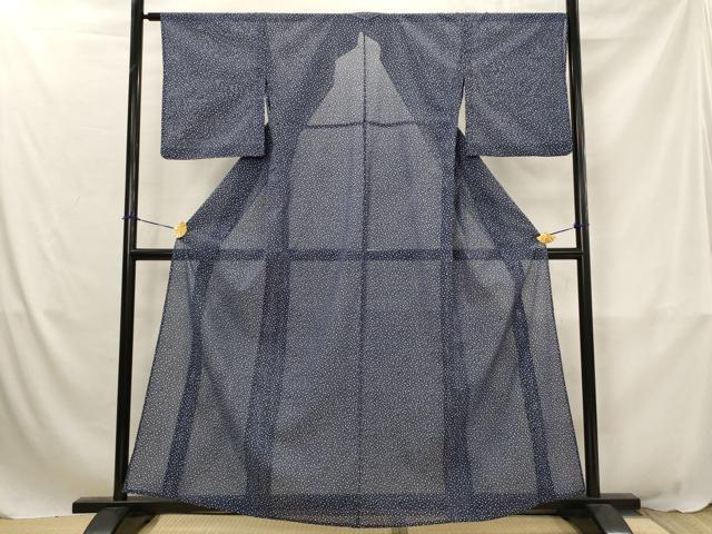 平和屋着物＊夏物　小紋　絽　大小あられ　洗える着物　AABJ8797st