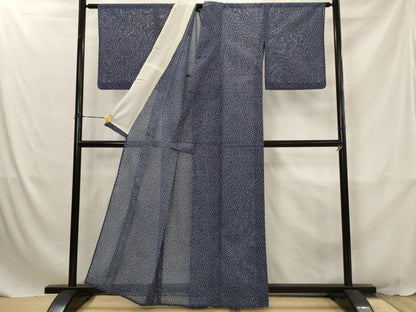 平和屋着物＊夏物　小紋　絽　大小あられ　洗える着物　AABJ8797st