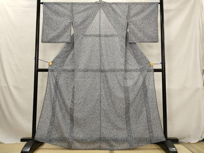 平和屋着物＊夏物　小紋　絽　葉尽くし　洗える着物　AABJ8798st