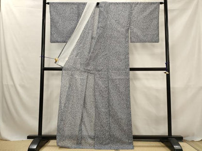 平和屋着物＊夏物　小紋　絽　葉尽くし　洗える着物　AABJ8798st
