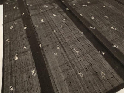 平和屋着物＊夏物　小紋　生紬　紗　蝉　正絹　逸品　AABJ8811st