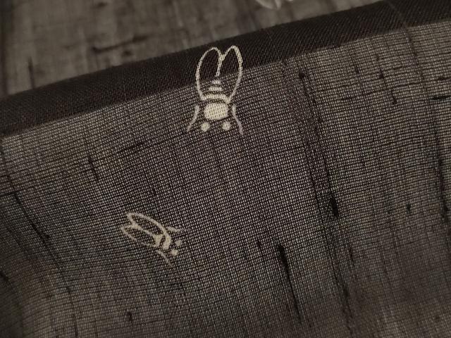 平和屋着物＊夏物　小紋　生紬　紗　蝉　正絹　逸品　AABJ8811st