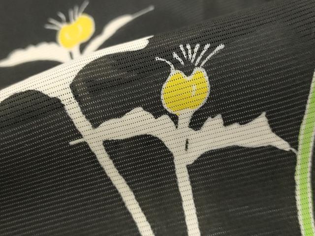 平和屋着物＊夏物　訪問着　絽　草花文　黒地　正絹　逸品　AABJ8815st