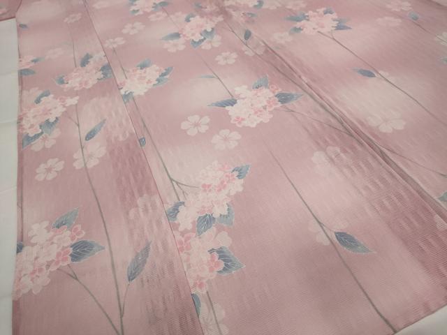 平和屋着物＊夏物　小紋　絽　舞花文　洗える着物　AABJ8816st