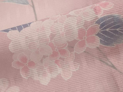 平和屋着物＊夏物　小紋　絽　舞花文　洗える着物　AABJ8816st