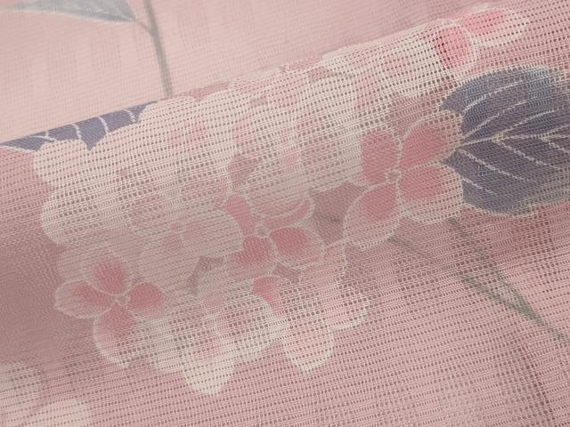 平和屋着物＊夏物　小紋　絽　舞花文　洗える着物　AABJ8816st