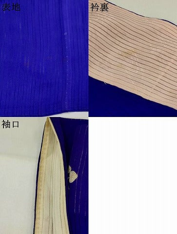 平和屋着物＊夏物　中国三大刺繍　相良刺繍　アンティーク　大正ロマン　色留袖　縦絽　両褄　手描き　鴛鴦文　正絹　逸品　AABJ8817st