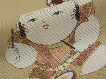 平和屋着物＊夏物　訪問着　絽　唐子　金彩　洗える着物　AABJ8826st