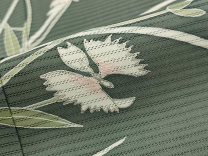 平和屋着物＊夏物　訪問着　絽　刺繍　草花文　銀彩　三越扱い　正絹　逸品　AABJ8829st