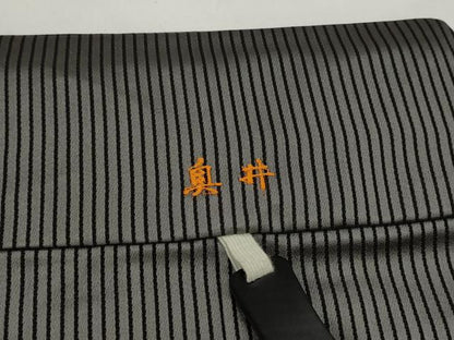 平和屋着物＊夏物　男性　馬乗り袴　縦絽　縞　正絹　逸品　AABJ8830st