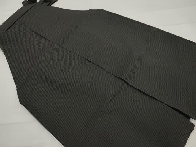 平和屋着物＊夏物　男性　馬乗り袴　縦絽　縞　正絹　逸品　AABJ8830st